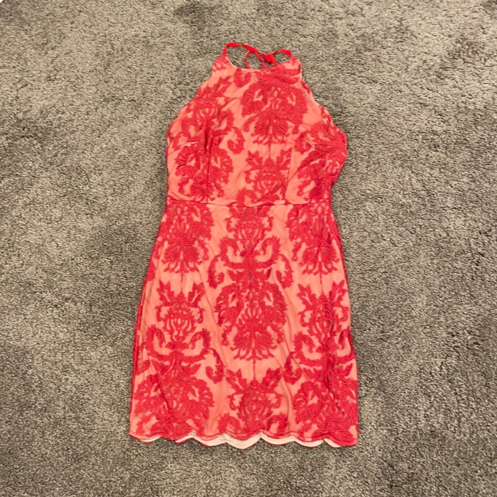 Red lace dress